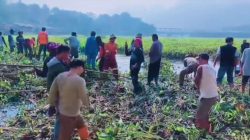 Dukung PLN, Pemkab Bandung Barat Bersihkan Eceng Gondok di Waduk Saguling